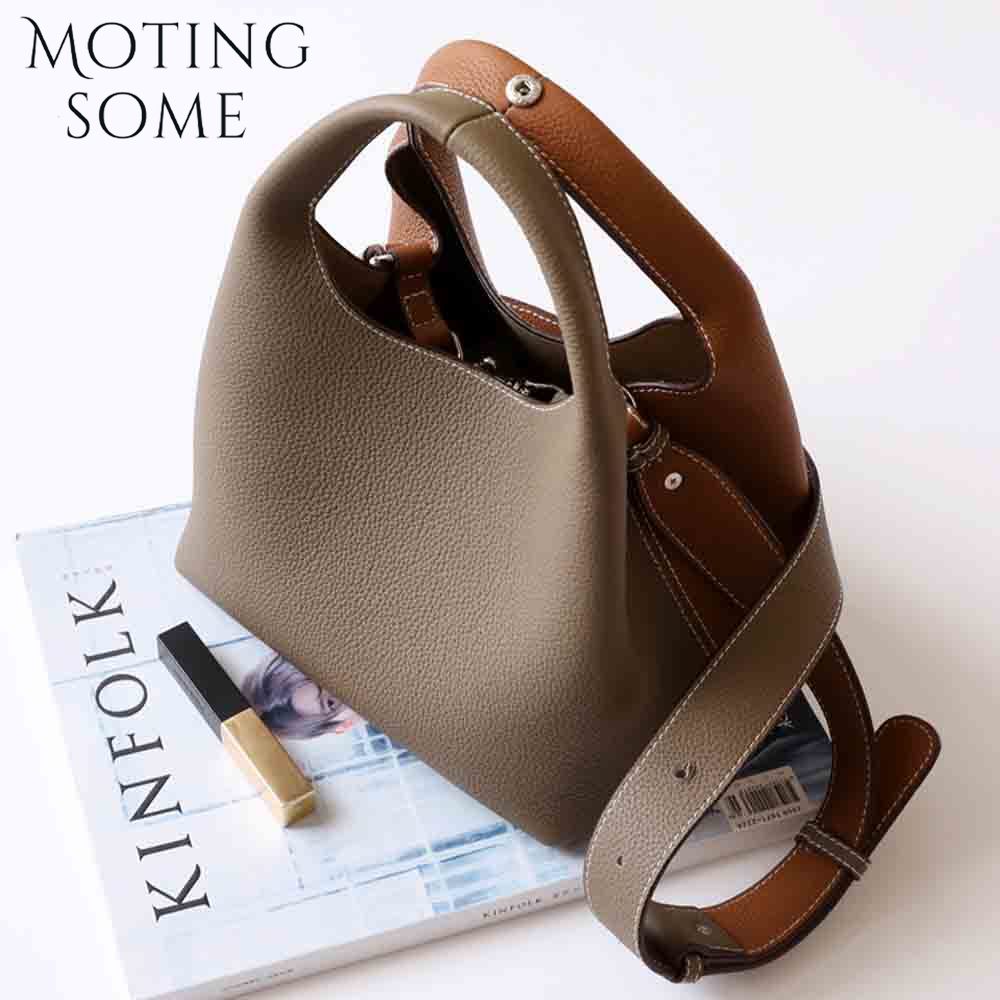 Luxury Bags Made - Motingsome Patchwork Style Women Bucket Bag