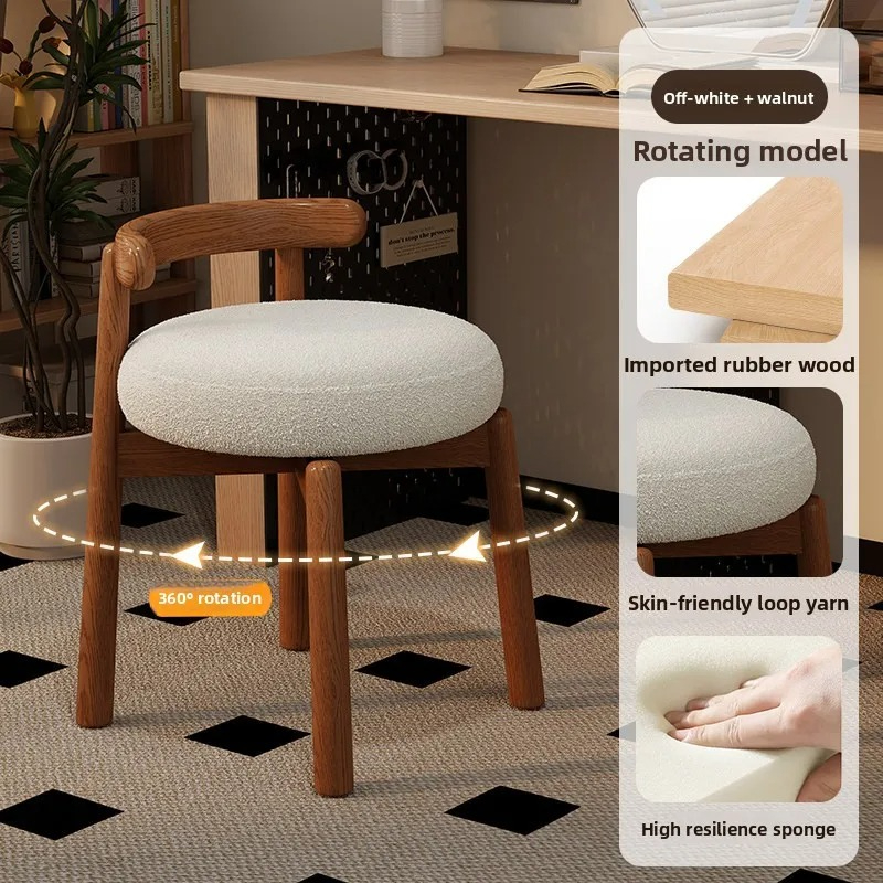 Luxury Bags & Leather Repair Of Atlanta Photos - Simple solid wood rotating dressing stool,