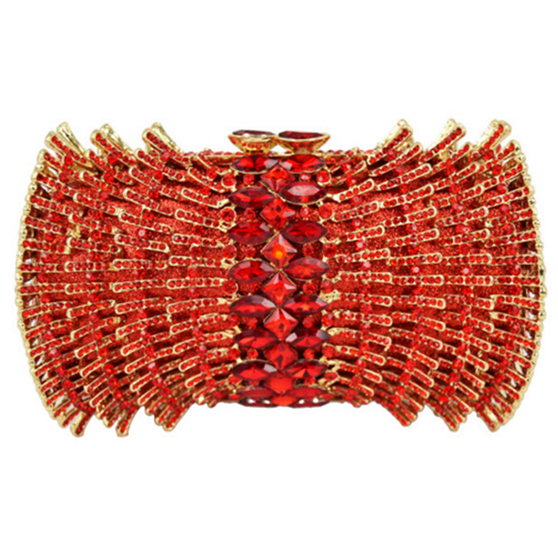 Luxury Bags Girls - Red Rhinestone Formal Evening Clutch Bag