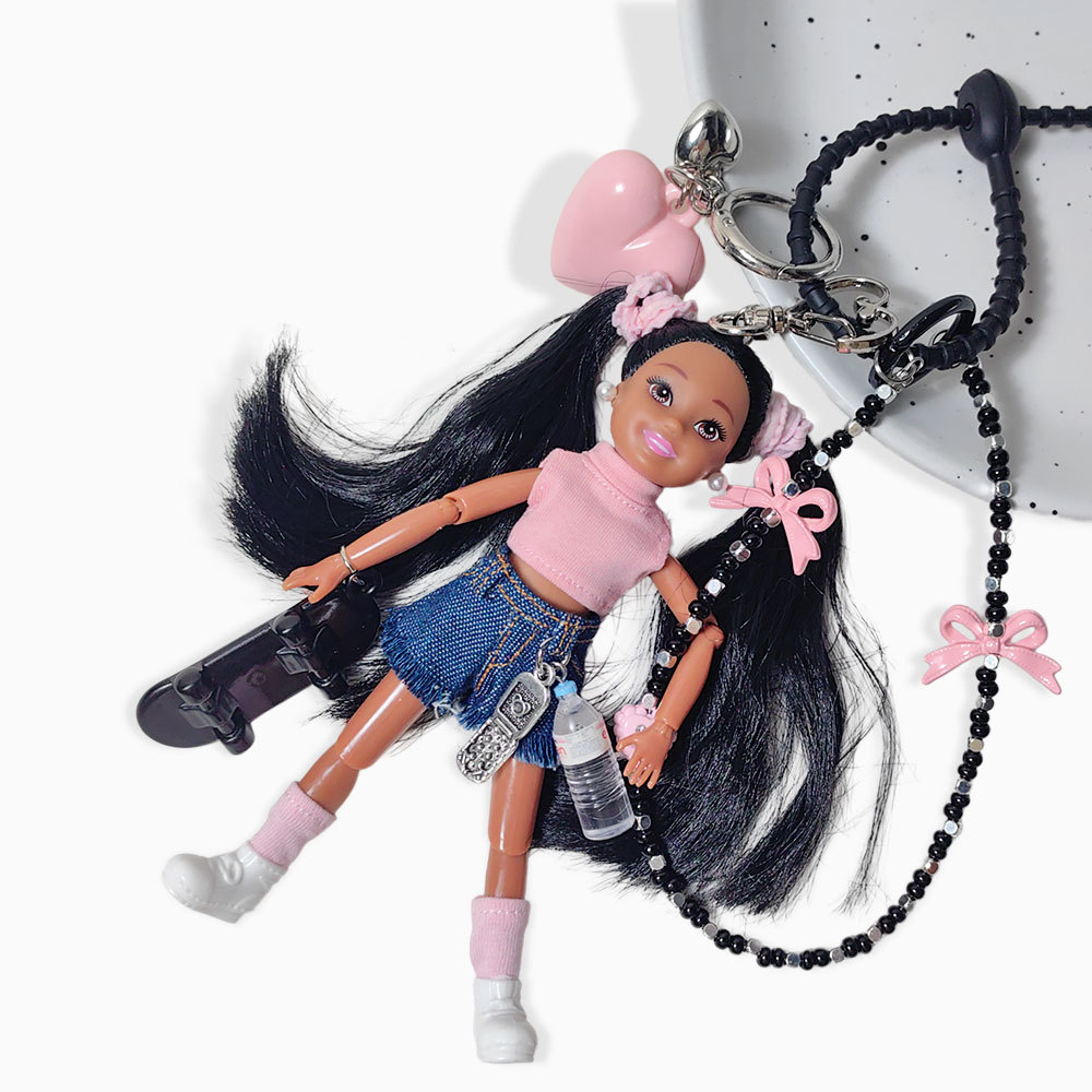 Luxury Bags Girls - Fashion Skateboard Girl Doll Keychain With
