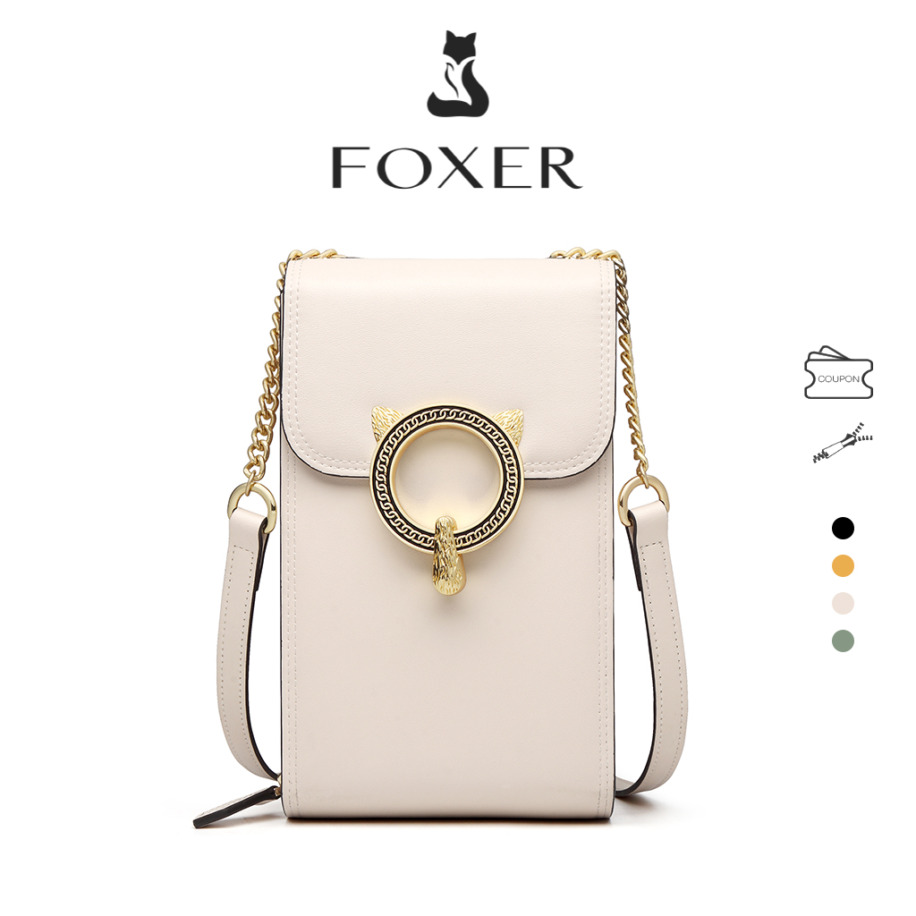 Luxury Bags Girls - FOXER Fashion Split Leather Cellphone Bag