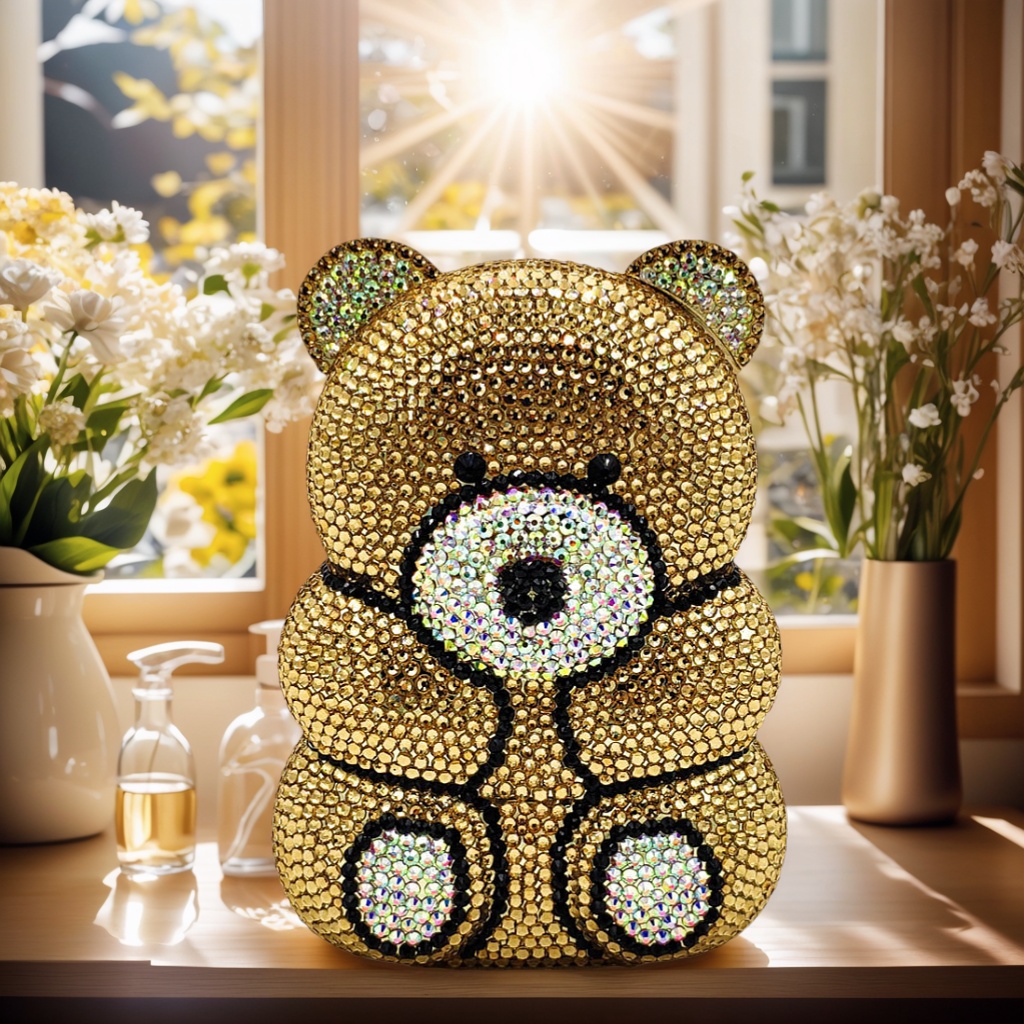 Cute Bear Rhinestone Evening B - Luxury Bags Girls recension och pris