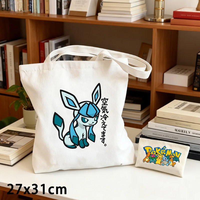 2PCS Pokemoned Canvas Bag and  - Shoulder Bag Slouchy recension och pris